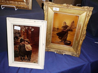 Lot 453 - Two framed chrystoleums, Dutch girl and two children