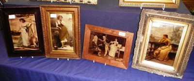 Lot 454 - Four framed chrystoleums, classical figures and interior scene