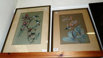 Lot 464 - Two watercolours depicting birds, one signed Hugh Cameron