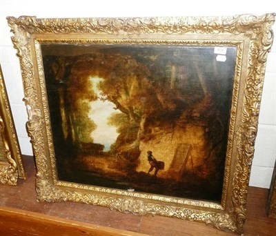 Lot 474 - Follower of Thomas Barker of Bath, a figure, horse and cart amongst trees