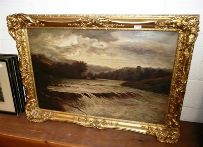 Lot 475 - Oil on canvas of a river, signed J R Smith and dated 1908