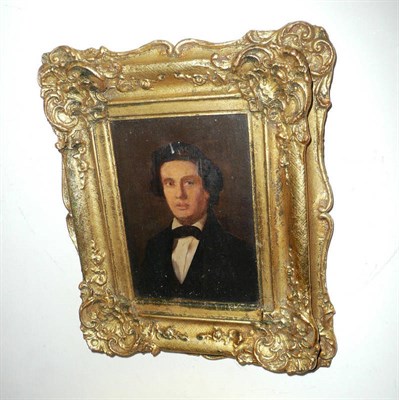 Lot 479 - Two gilt framed late 19th Century portraits, oil on board