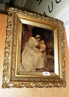 Lot 480 - A Victorian crystoleom of a mother and child