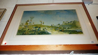 Lot 483 - Artists signed proof by Sir William Russell Flint 'St Malo, August 1939'