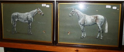 Lot 486 - A pair of pastels by Frank Prosser, 'Grey Hunters' dated 1923