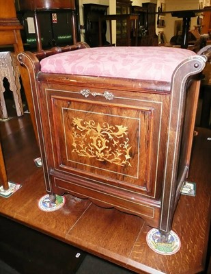 Lot 537 - Inlaid piano stool