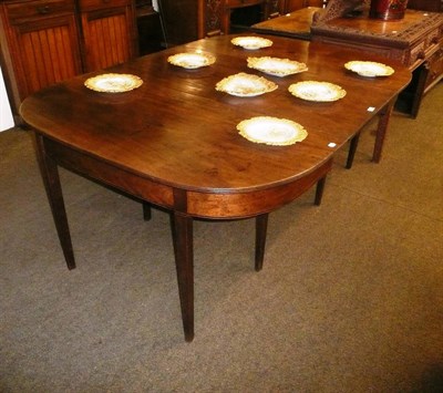 Lot 572 - George III Mahogany D end dining table with one leaf