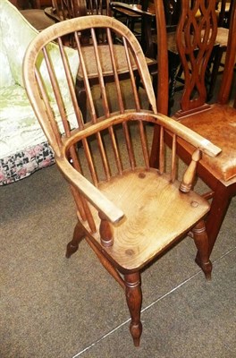 Lot 587 - A ash and elm youths Windsor chair