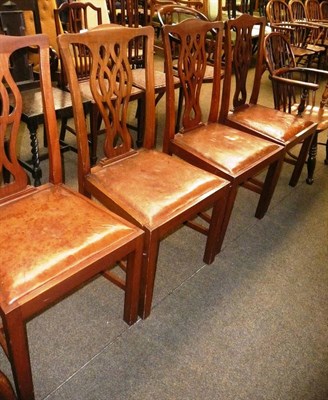 Lot 588 - Set of four mahogany Georgian style dining chairs