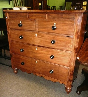 Lot 599 - A 19th century mahogany four height chest of drawers