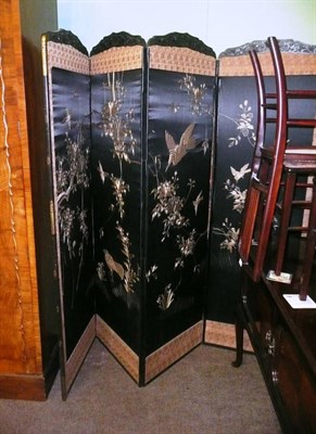 Lot 620 - Chinoserie style folding dressing screen