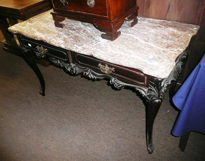 Lot 629 - 19th century carved side table with marble top