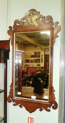 Lot 630 - 19th century mahogany fret cut mirror