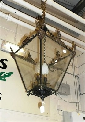 Lot 642 - Four panel hanging lantern