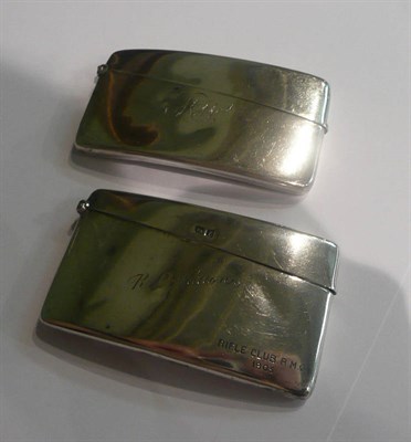 Lot 6 - Two silver card cases, 3oz approx