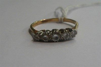 Lot 40 - A diamond five stone ring, stamped '18CT&PT'