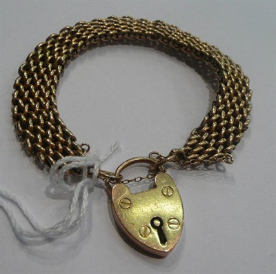 Lot 45 - 9ct gold link bracelet with padlock clasp
