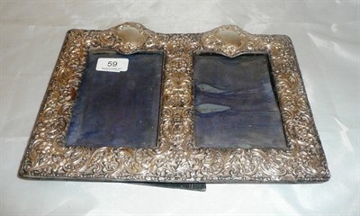 Lot 59 - A silver twin photograph frame