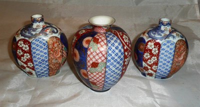 Lot 78 - Three small Imari vases