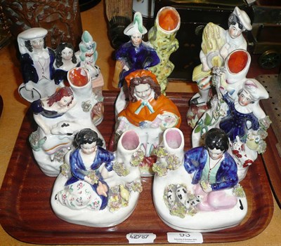 Lot 93 - Eight small Staffordshire figures