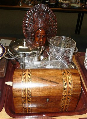 Lot 101 - Indian silver coloured metal and iron knife, six Continental silver spoons, quantity of plate,...