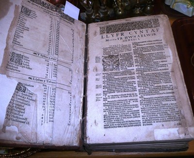 Lot 106 - Bible in Welsh [1620], lacking title and, apart from a contents leaf, all before A1, folio in...