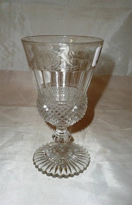 Lot 150 - Thistle goblet etched with the royal coat of arms