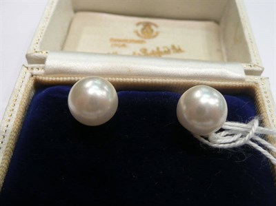 Lot 167 - Pair cultured pearl earrings