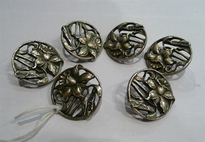 Lot 186 - Six silver Art Nouveau buttons