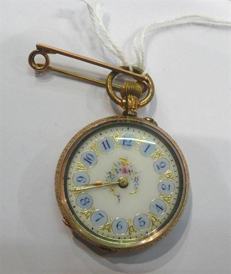 Lot 196 - 14k gold lady's watch on pin