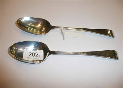 Lot 202 - A pair of George III silver tablespoons