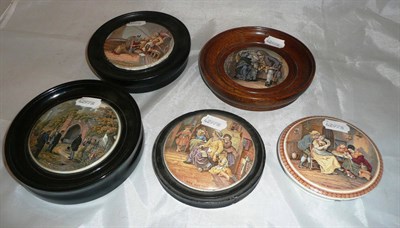 Lot 215 - Five pot lids