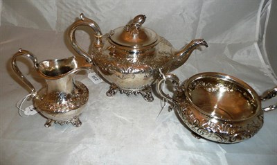 Lot 238 - Composite three piece silver tea set