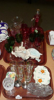 Lot 254 - A tray of glassware and sundry on two trays