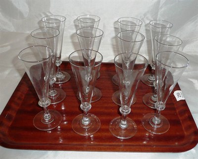 Lot 259 - A set of twelve 19th century champagne flutes