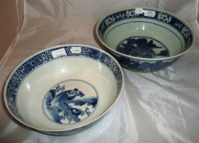 Lot 270 - Two 19th century Chinese blue and white porcelain bowls