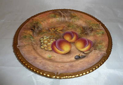 Lot 278 - An Aynsley plate painted with fruit by David Seyner