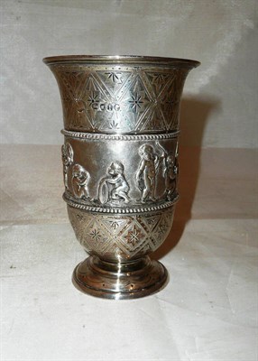 Lot 281 - A Victorian silver goblet decorated with putti