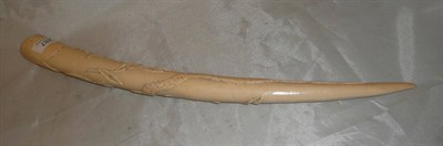 Lot 287 - Carved ivory tusk, pre 1947