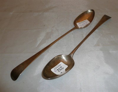 Lot 332 - Two silver basting spoons