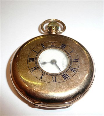 Lot 342 - A 9ct gold Omega half hunter pocket watch