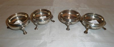 Lot 365 - A set of four Georgian circular silver salts