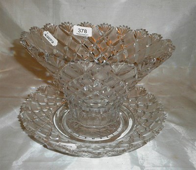 Lot 378 - A cut crystal bowl and stand