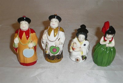 Lot 396 - Four boxed Royal Worcester snuffers - 'Hush', 'Japanese Girl' and 'Mandarin' (x 2)