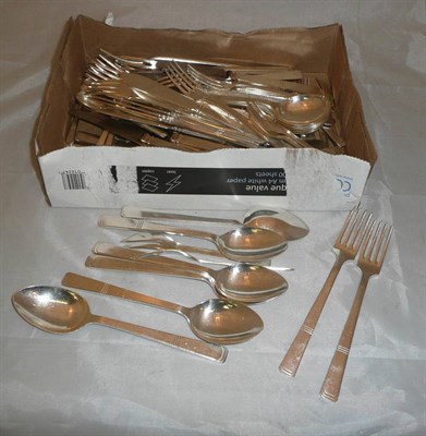 Lot 401 - An Art Deco style silver plated set of cutlery by Walker & Hall