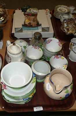 Lot 417 - Three trays of ceramics and glass including a child's tea set