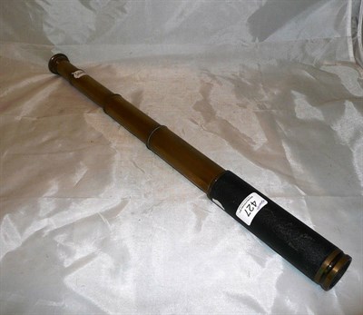 Lot 427 - A four draw brass and leather telescope