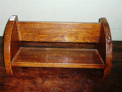 Lot 466 - An oak book trough carved with a mouse