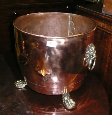 Lot 470 - Large copper and brass log bin