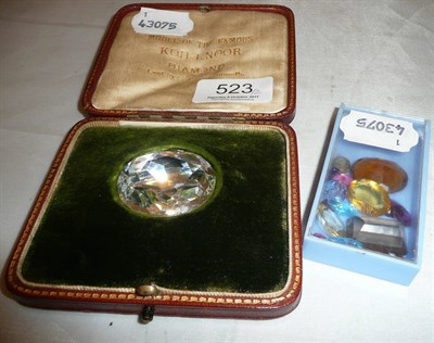 Lot 523 - A model of the Koh-i-Noor diamond in original case and a small collection of assorted 'gem'...